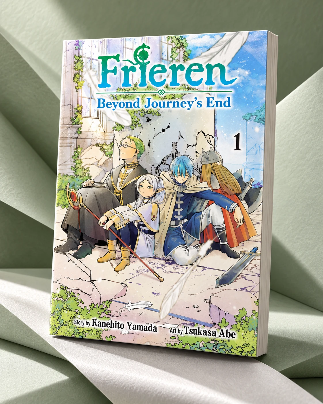 Frieren, volume 1, sobre papel verde